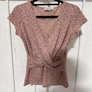 Morgan-de-toi Women's Pink and Tan Blouse